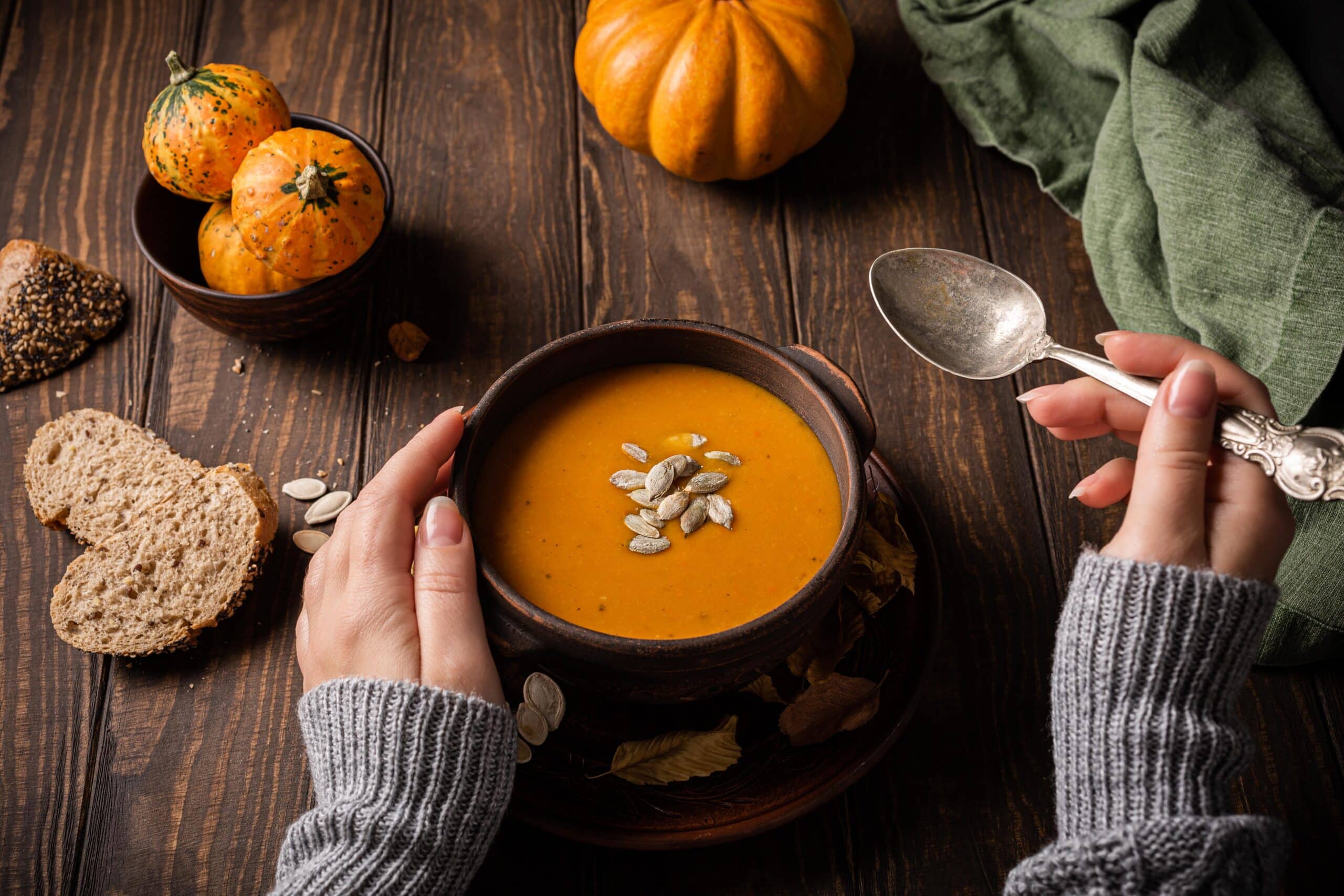 vegetarian autumn pumpkin cream soup maaltijdbox chef le chef min scaled